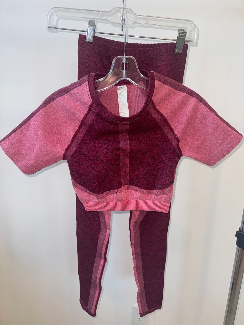 Fabletics Two-Tone Berry Pink Active Set